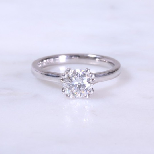 Secondhand 1.02ct Round brilliant Double Claw Ring