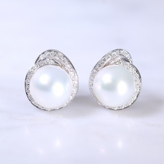 Southsea Pearl & Diamond Earrings ORBRP024A