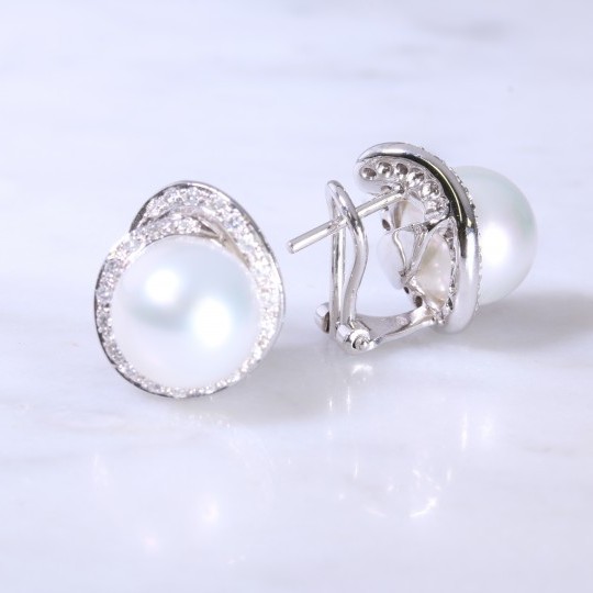 Southsea Pearl & Diamond Earrings ORBRP024A