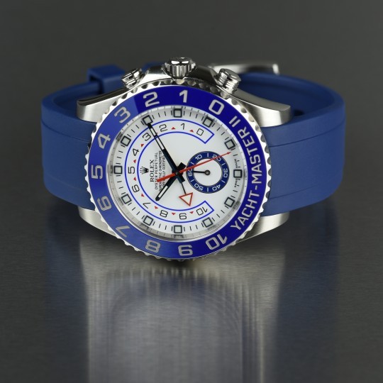 Yacht-Master 2 Everest Curved End Blue Rubber Strap With Tang Buckle