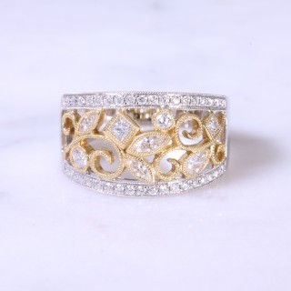 Filigree Floral Diamond Ring