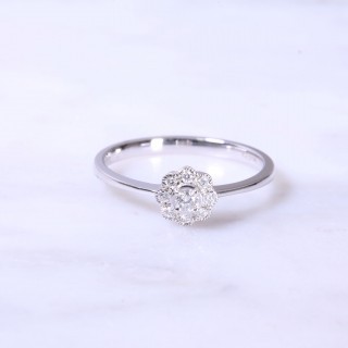 Petite Diamond Milgrain Cluster Ring