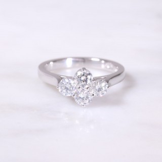 Round Brilliant Diamond 4 Stone Claw Set Ring