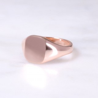 Ladies 9ct Rose Gold Cushion Signet Ring - Small