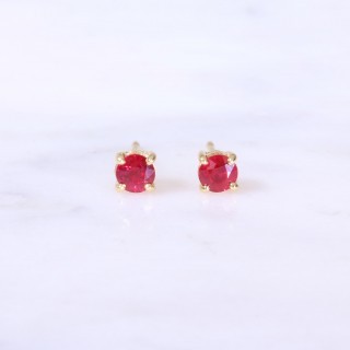 Single Stone Ruby Earrings