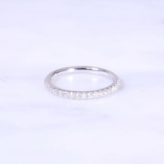 Micro Claw Set Diamond Half Eternity Ring 2mm