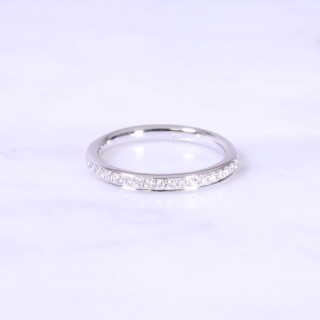 Grain Set Diamond Half Eternity Ring 2.5mm