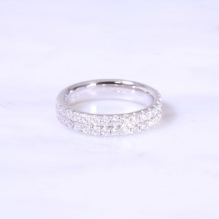 2 Row Diamond Half Eternity Ring 4mm