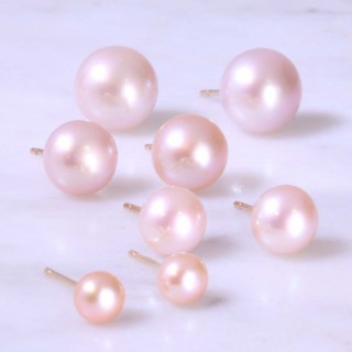 Pink Fresh Water Pearl Ear Studs